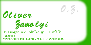 oliver zamolyi business card